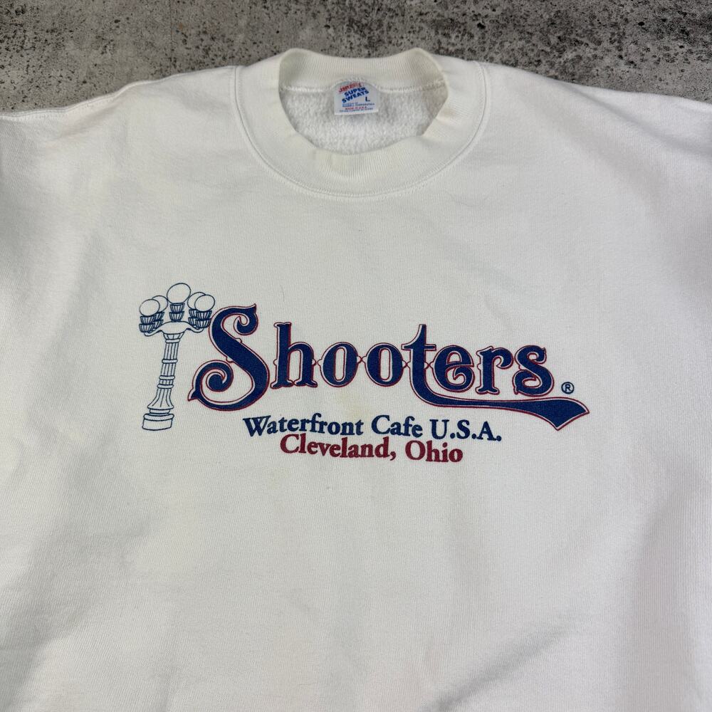 Vintage Shooter Cafe Sweatshirt Cleveland Ohio Size Large West Bank Flats